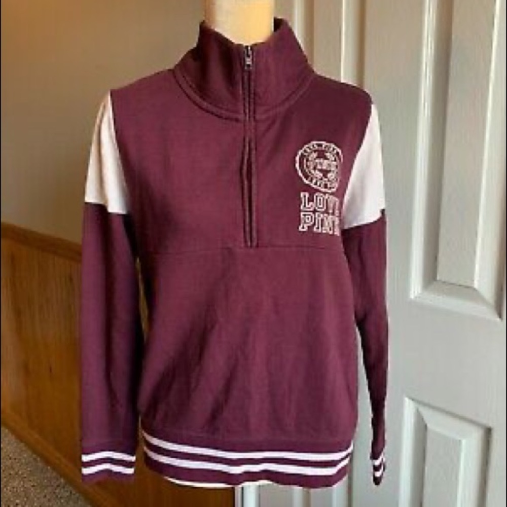 NWT Victoria’s Secret PINK Varsity Quarter Zip
